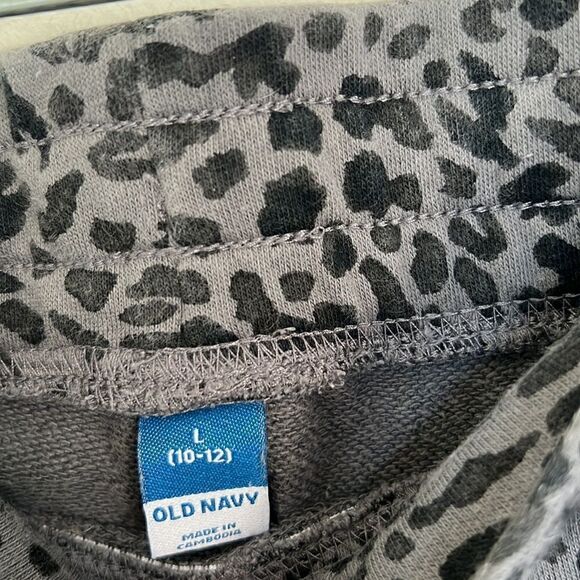 Old Navy girls 10/12 leopard print comfy sweats sweatshirt hoodie sweatpants - Picture 14 of 14